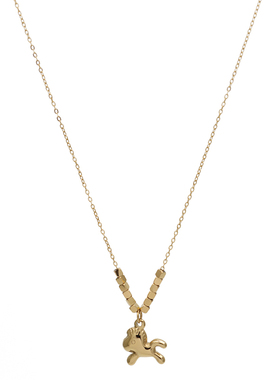 ZOXI本命年碎碎金小马项链女款