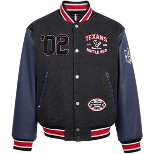 SEASON HIGH男装NFL联名秋冬毛呢大衣2025年新款德州人队棒球外套