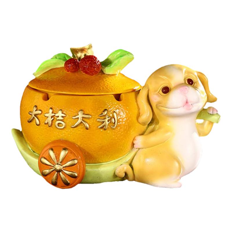 可爱小动物烟灰缸摆件办公室装饰