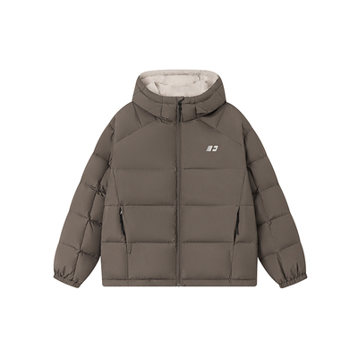 FORNINES防泼水90白鸭绒外套女潮牌情侣防寒面包服连帽羽绒服男款