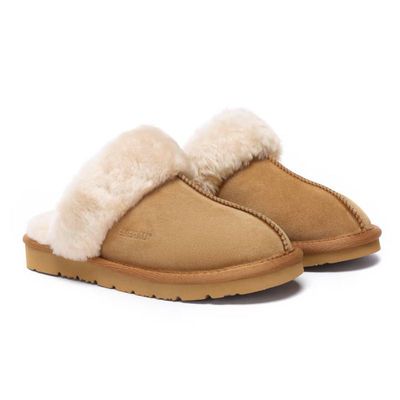 EVERAU澳洲包头牛反绒羊毛毛拖鞋