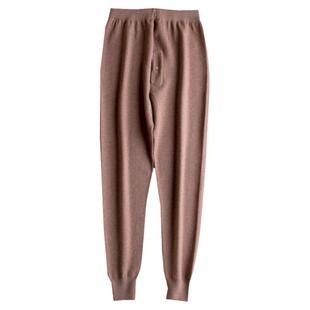 纯山羊绒裤男女士超薄款高腰羊毛裤中老年人宽松打底保暖裤运动裤