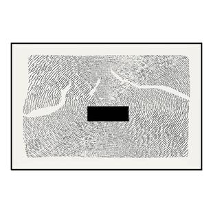 现代侘寂风客厅装饰画横版横福餐厅过道抽象挂画酒店卧室壁画定制