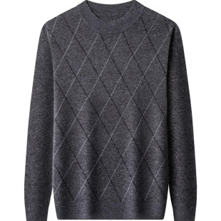 恒源祥集团彩羊纯羊绒衫男半高领冬季新款套头毛衣中年加厚羊毛衫