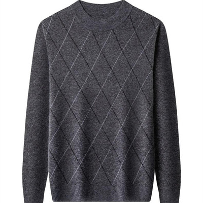 羊毛衫男半高领套头毛衣