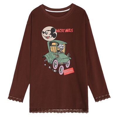 今屿花花长袖印花T恤女