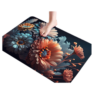 硅藻泥吸水垫卫生间浴室厕所门口脚垫地垫3d立体速干防滑垫子地毯