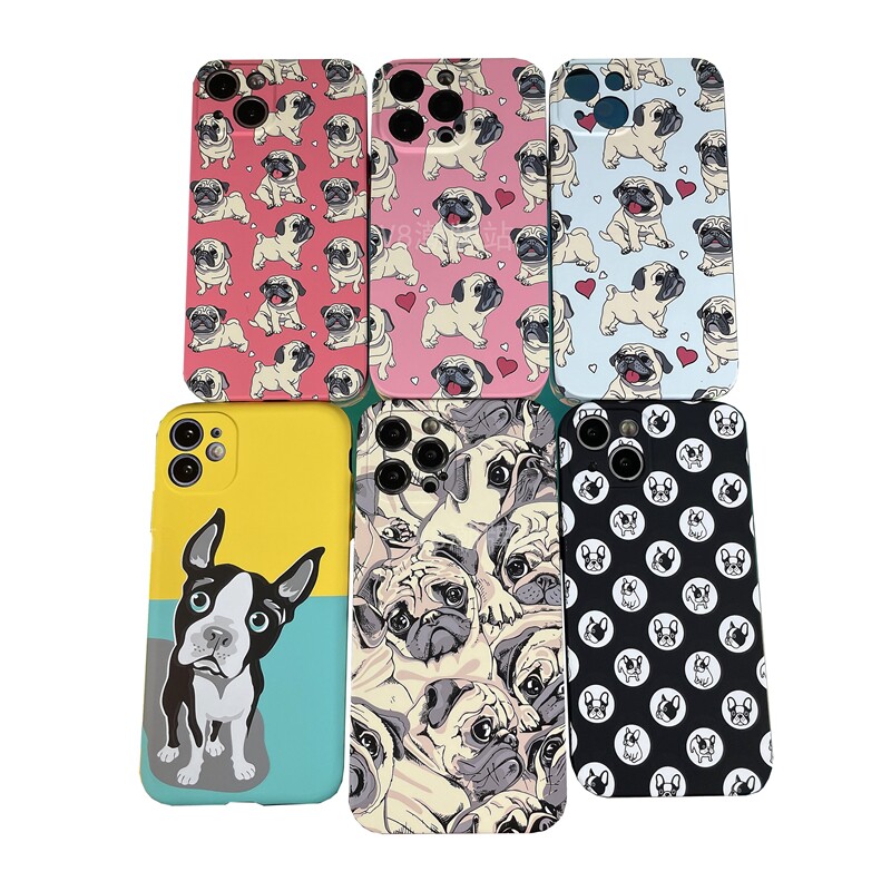 卡通狗狗适用于iPhone15夜光手机壳12可爱苹果15promax法斗xs软11巴哥14promax斗牛犬14pro宠