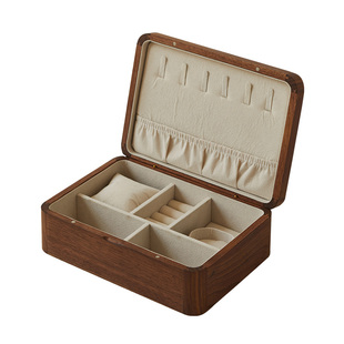 实木首饰收纳盒家用珠宝大容量耳钉项链木质饰品便捷高档精致小型