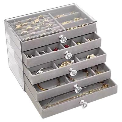 首饰盒情人节礼多层抽屉耳环收纳