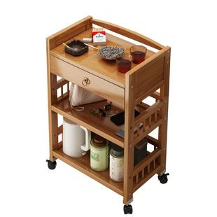 麻将桌边几简易实木可移动小茶几棋牌室置物小桌子茶叶茶具收纳架