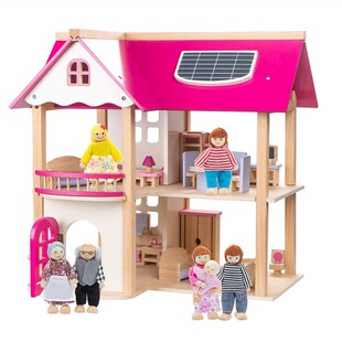 公主玩具房子娃娃家木质小屋宝宝过家家玩具diy益智木制玩具屋