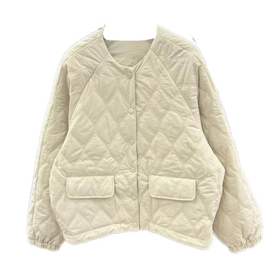 纯色简约百搭宽松休闲棉服外套