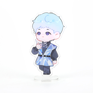 亚克力立牌定制人形摆件定做卡通双面照片diy动漫透明钥匙扣挂件