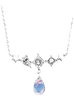 原创设计女925纯银百搭镶钻项链