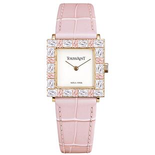 新款TOUSSAINT杜桑方糖 nina小粉钻大方糖手表女生彩虹糖礼物