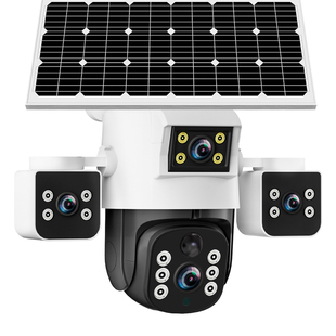 室外极黑光臻全彩摄像机4g太阳能监控360度手机远程摄像头高清机