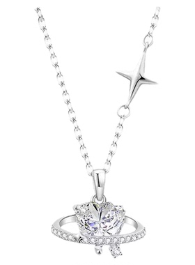 S925纯银爱心项链女高级感