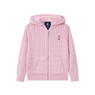 TeenieWeenie Kids小熊童装26年新款男女童学院连帽拉链开衫毛衣