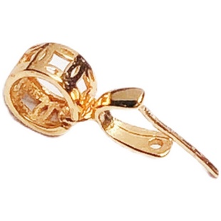 S925纯银项链扣男女连接扣斜孔翡翠玉坠扣瓜子扣小号金色佛扣银饰