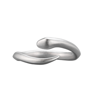 不宣原创设计千年之约白蛇戒指简约纯银男女戒生肖饰品戒子可调节