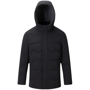 千仞岗冬季短款羽绒服连帽商务送爸爸加厚保暖白鸭绒中男士外衣