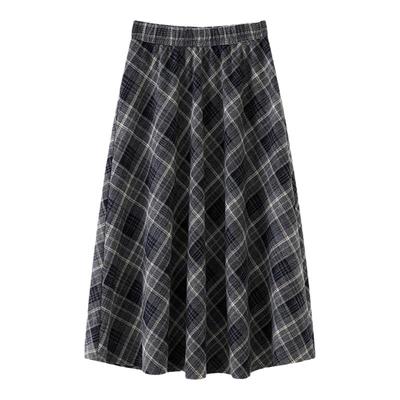 格子毛呢半身裙女秋冬2024新款