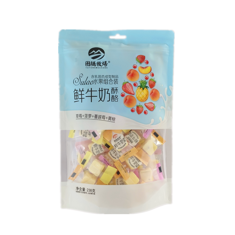 图腾牧场果粒奶酪块添加鲜牛奶