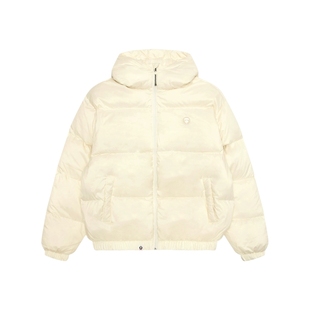 Aape旗舰店男装秋冬小标徽章简约潮流连帽面包羽绒服外套7725XXP