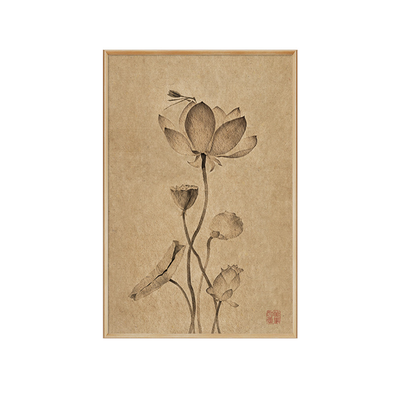 【磕碰包赔】水墨荷花客厅装饰画