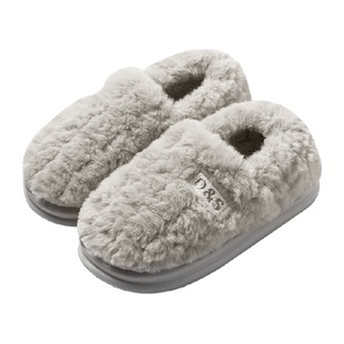 安尚芬棉拖鞋男士冬季2024新款包跟家居室内防滑毛毛绒保暖棉鞋女