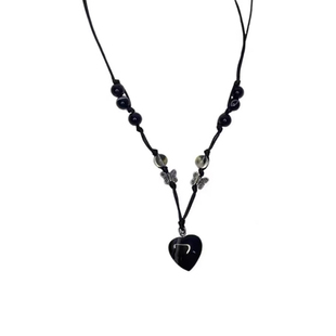 「蝴蝶心」韩国小众朴秀荣joy同款黑色爱心项链男女蝴蝶锁骨链