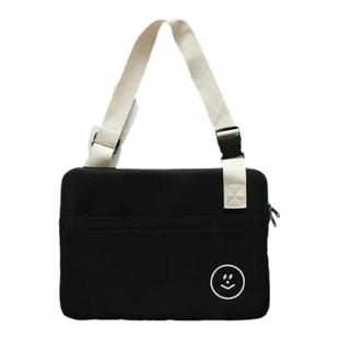 斜挎电脑包适用华为14寸mac苹果13.3肩带款防水平板收纳包ipadpro11寸9.7寸学生简约加绒保护套内胆包