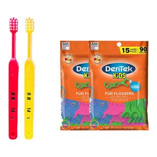 日本进口小蜜蜂儿童牙刷中硬毛0-6 3-8岁牙膏套装小孩婴幼儿宝宝