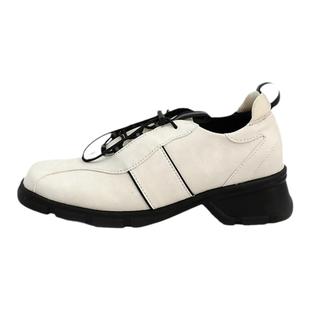 CHILIGIRL韩国东大门代购系带运动休闲鞋方头设计感高级德训鞋女