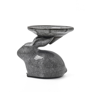 黑冰花茶宠遇水化冰冰裂茶玩手工摆件高颜值精美兔年伴手礼茶宠