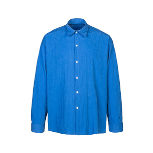 男道美式莱赛尔天丝薄款长袖衬衫男女2025宽松慵懒风休闲百搭上衣