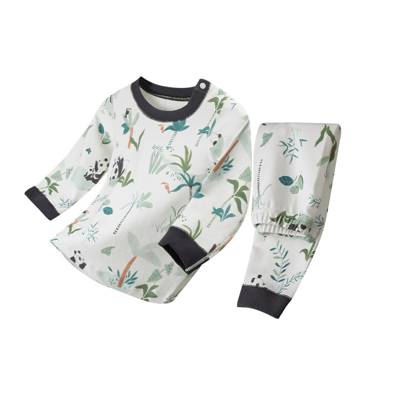 儿童保暖内衣加厚抑菌竹纤维男女分体睡衣家居服宝宝保暖秋衣套装