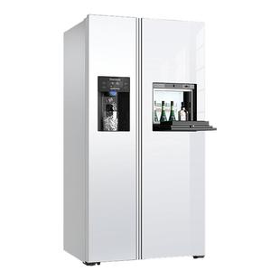 【政府补贴15%】达米尼573L白色玻璃双开门全自动制冰冰箱一体机