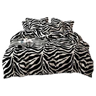 秋冬保暖牛奶绒加厚四件套珊瑚法兰绒床上2M被子罩1米8床笠三套件