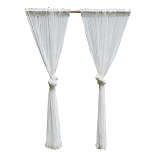 本原压皱百褶白色窗纱定制褶皱感日式质感落地窗帘民宿纱棉纱新款