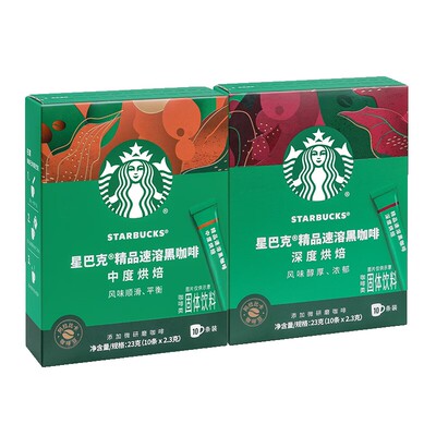 星巴克精品冷萃速溶纯黑咖啡盒装