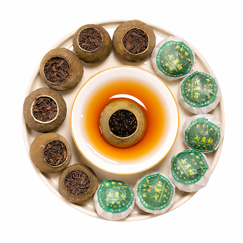 小青柑普洱茶叶七月初小果半生晒