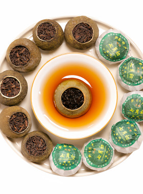 小青柑普洱茶叶七月初小果半生晒