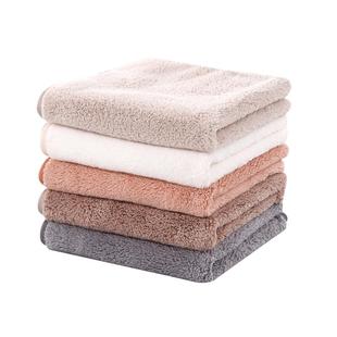 图强珊瑚绒方巾5条装家用成人儿童吸水柔软亲肤擦手洗脸小毛巾