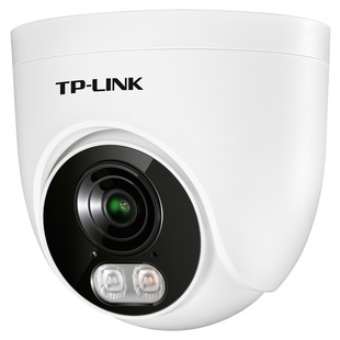普联TP-LINK 监控摄像头家用poe网线供电双光全彩广角半球摄像机商铺办公室内厂房物联监控器445EP-W