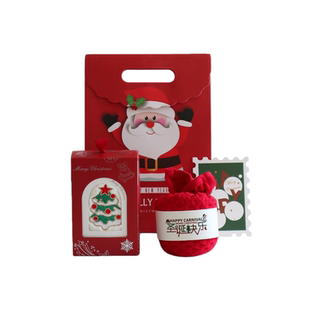 圣诞方巾毛巾礼盒新年伴手礼雪人公仔苹果大礼包实用内搭小礼物