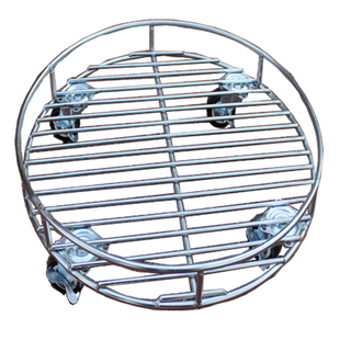 圆形不锈钢承重移动底座花盆带轮托盘托架鱼缸万向刹车轮底座花盆