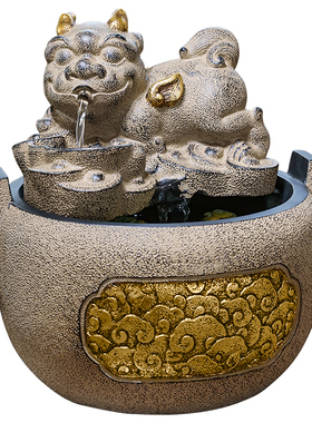 汉韵堂客厅桌面流水摆件