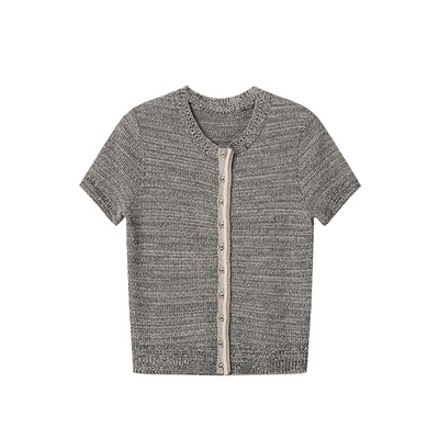 LE.SHERO原创短袖排扣针织上衣